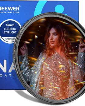 NEEWER 82mm Colorful Starlight Brushed Camera Lens Filter, Special Effects Filter with Anamorphic Flare, Shinning Starburst Lens Filter, Photography Prism Lens Filter, Camera Lens Accessory